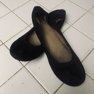 Brian James RARE! Black Suede Leather Ballet Flats Sz EU 39 US 8